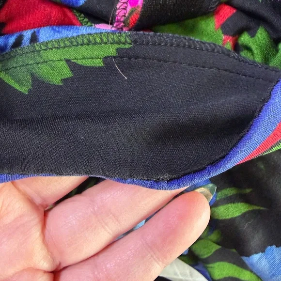 Vintage 80s 90s Leonard 100% silk jersey mikado Floral Women's Tunic Top sz L - Picture 11 of 12